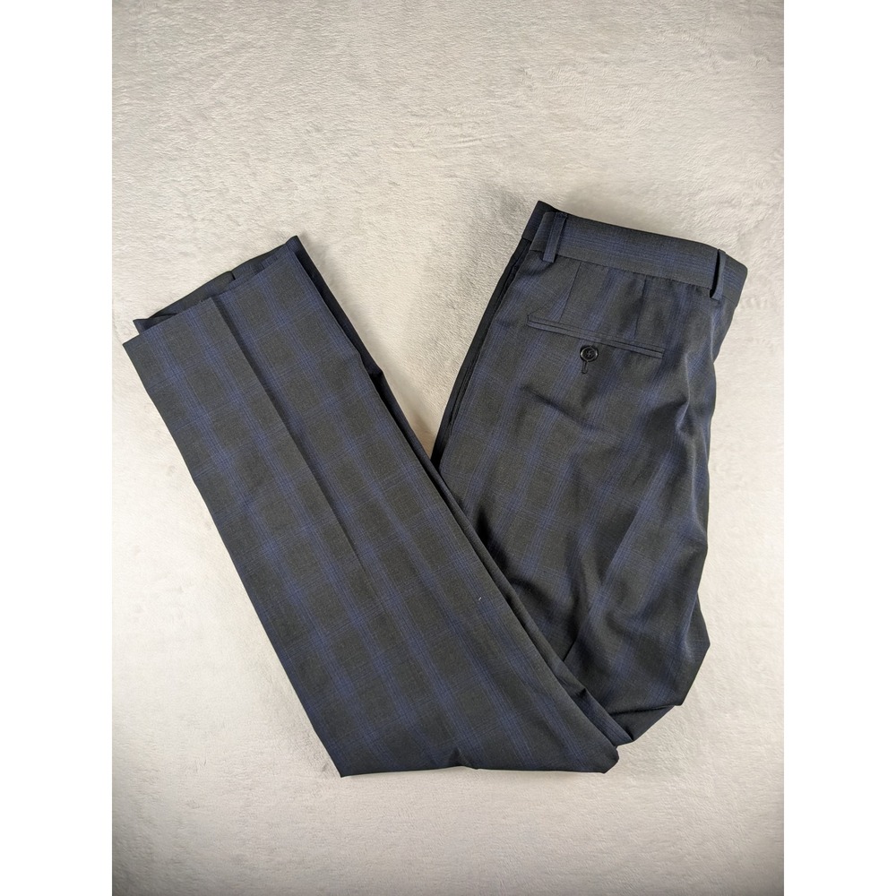 Calvin Klein Men's Wool Natural Stretch Plaid Suit 40R Pants 35x31 (Mint) - Picture 11 of 15
